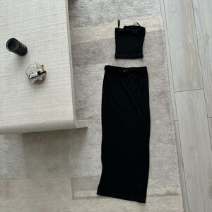 Motel rocks black bandeau and long skirt set
